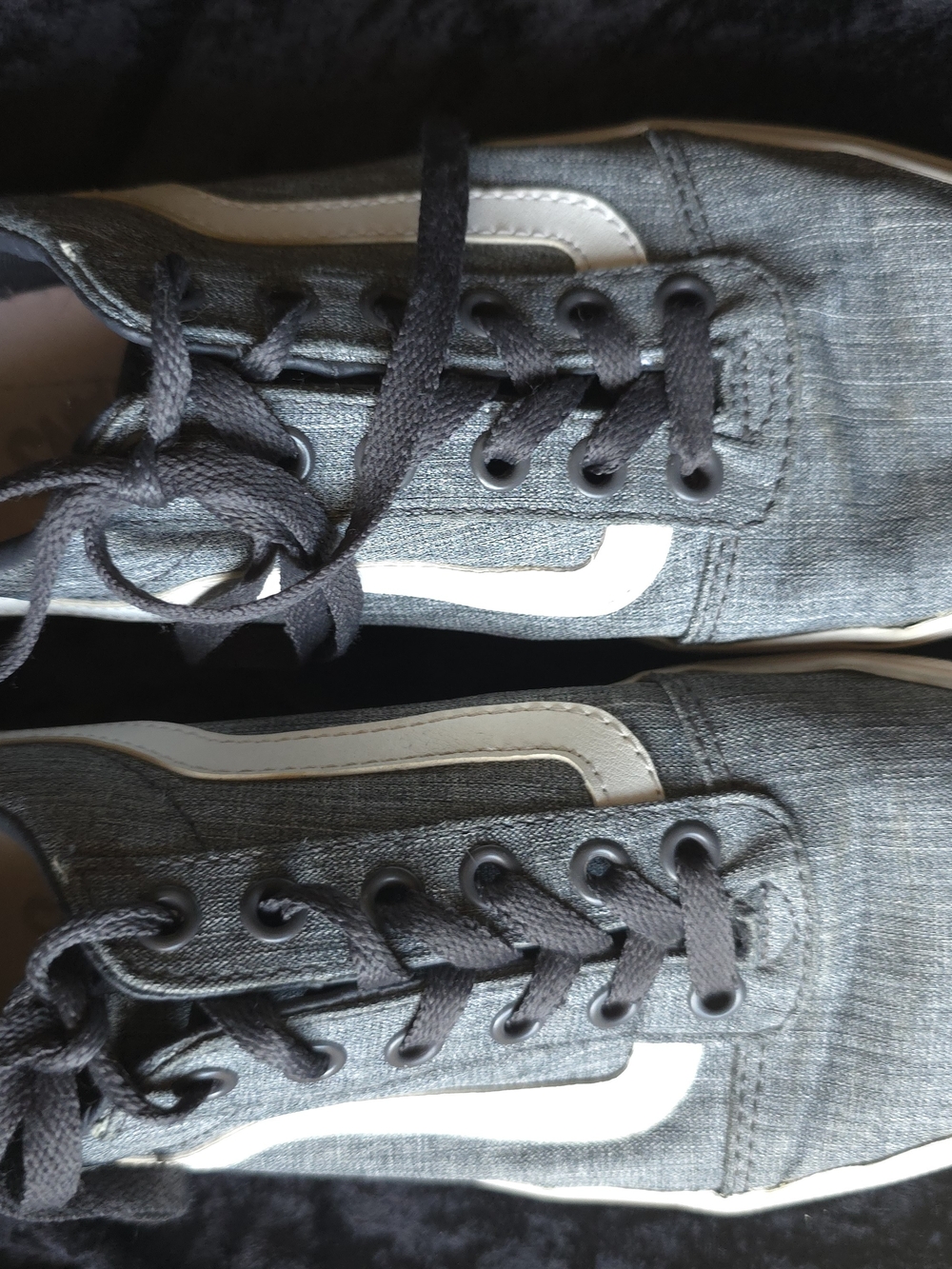 Vans Gray and White Low-Top Canvas Sneakers